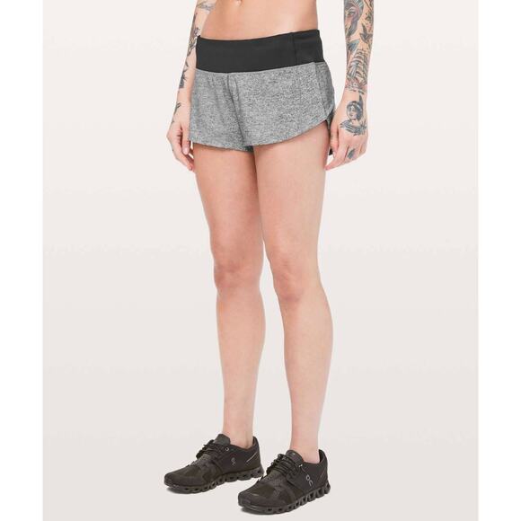 Lululemon Speed Up Short *2.5" Heather Lux Multi Black / Black - Picture 3 of 6